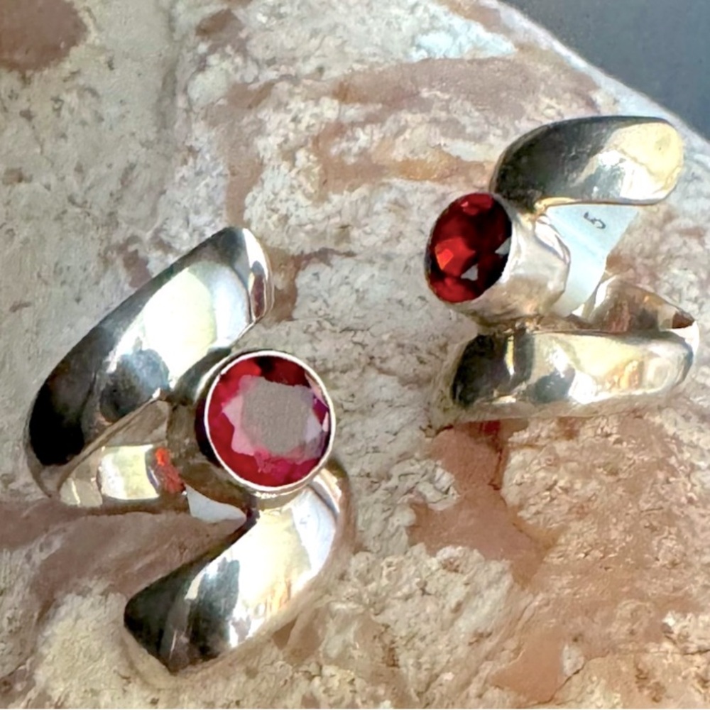Red Garnet Wraparound Ring